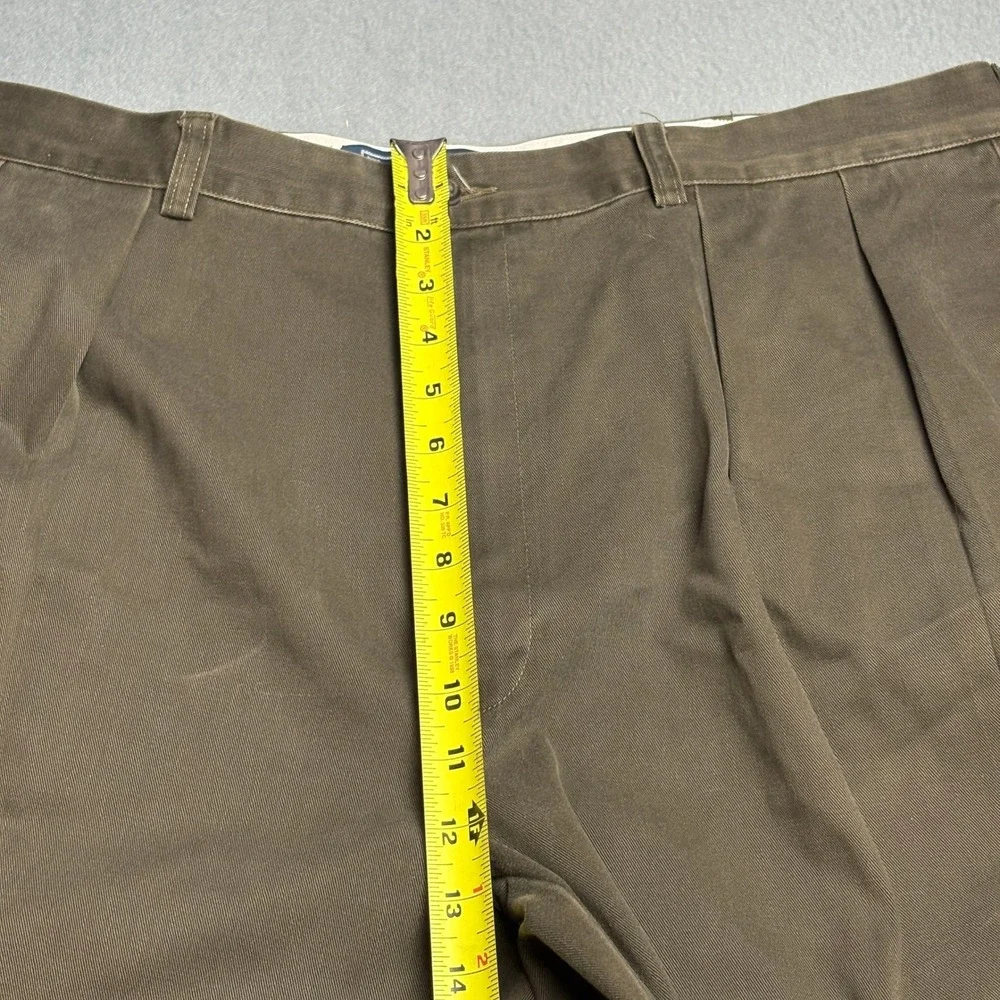 Polo Ralph Lauren Andrew Pant Mens 40x30 Brown Cotton Pleated Chino Trousers